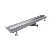 Odpływy liniowe - SCHEDPOL OLP100/ST-LOW Odpływ liniowy BASE-LOW - z płaskim syfonem odpływ liniowy 100x8x7 - miniaturka - grafika 1