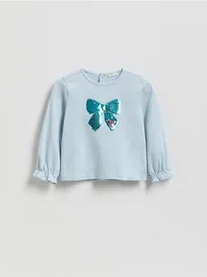 Reserved - Bawełniana bluzka z aplikacją - jasnoniebieski - Bluzki dla niemowląt - miniaturka - grafika 1