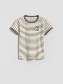 Koszulki dla dziewczynek - Reserved - T-shirt w paski Pusheen - wielobarwny - miniaturka - grafika 1