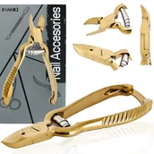 Akcesoria do paznokci - Cążki cęgi do grubych wrastających paznokci skórek obcinaczki nożyczki manicure gabinet SPA złote - miniaturka - grafika 1