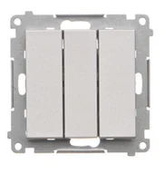 Wyłączniki światła i elektryczne - Wyłącznik potrójny Simon 55 - aluminium mat - miniaturka - grafika 1