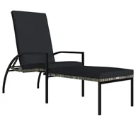 Leżaki ogrodowe - Elior Leżak ogrodowy z podnóżkiem szary E3-B49 - miniaturka - grafika 1