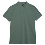 Koszulki sportowe męskie - Koszulka męska 4F Polo Shirt M555 Rozmiar: L / Kolor: zielony - miniaturka - grafika 1