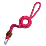 Akcesoria do smoczków - Hi Little One Hi Little One - Hi Little One  -  Sznurkowa Zawieszka z Kółkiem do Smoczka Pacifier Holder With Ring Raspberry - miniaturka - grafika 1