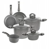 Zestawy garnków i patelni - Zestaw garnków marmurkowych Komplet z patelniami indukcja gaz Valdinox Rock - miniaturka - grafika 1