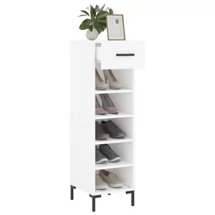 Szafka na buty, biała, 30x35x105 cm, materiał drewnopochodny Lumarko! - Szafki na buty - miniaturka - grafika 3
