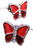 Spinki do mankietów i krawatów - Spinki do mankietów wzór MOTYL CZERWONY - miniaturka - grafika 1