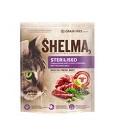 Sucha karma dla kotów - Bezzbożowa sucha karma dla kotów sterylizowanych bogata w wołowinę Shelma 1,4 kg - miniaturka - grafika 1