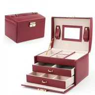 Pudełka i szkatułki - eCarla, Szkatułka na biżuterię elegant bordowa stenberg pd49bor - miniaturka - grafika 1