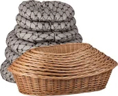 Legowiska dla kotów - WickerPL Owalne wiklinowe legowisko dla zwierząt z obniżonym brzegiem 55x40 H18 cm - miniaturka - grafika 1