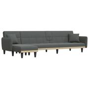 Narożniki - Sofa rozkładana L, ciemnoszara, 275x140x70 cm, tka - miniaturka - grafika 1