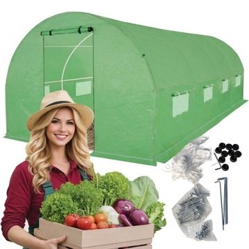 4iQ Group Tunel Foliowy Szklarnia Premium siatka 3x6m zielony