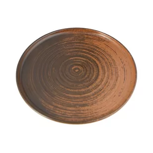 Porland TALERZ PŁYTKI Z WYSOKIM RANTEM LYKKE BROWN 18 cm PORCELANA BRĄZ - Talerze - miniaturka - grafika 3