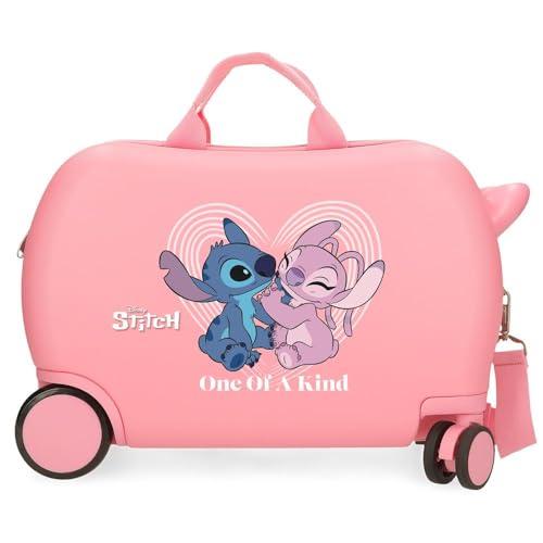 Joumma Disney Stitch One of a Kind Walizka Dziecięca Różowa 45 x 31 x 20 cm Twardy ABS 24,6 L 1,8 kg 4 koła Bagaż ręczny, Różowy kolor, walizka dziecięca