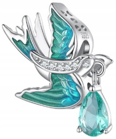 Charms Zawieszka Charms Zielony Ptak