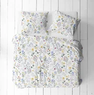 Pościel - Pościel z kory 160x200 biała żółta niebieska turkusowa letnia łąka - miniaturka - grafika 1