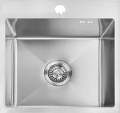 Zlewozmywaki - Zlewozmywak stalowy REA Leo 40 Nikiel szczotkowany - miniaturka - grafika 1