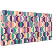 Podkładki na biurko - Ochronna mata na biurko Kwadraty i koła 100x50 cm, Dywanomat - miniaturka - grafika 1