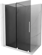 Ścianki i drzwi prysznicowe - Mexen Velar ścianka prysznicowa rozsuwana Walk-in 140 x 200 cm, grafit 8 mm, biała - 871-140-000-43-20 - miniaturka - grafika 1