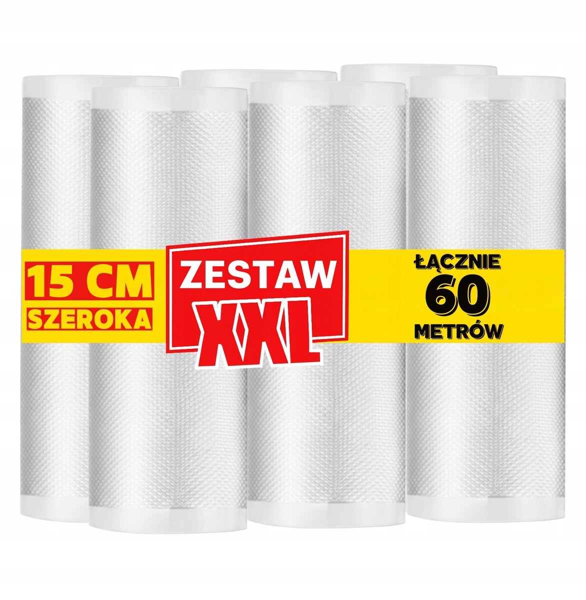Rolka do zgrzewarki pakowania próżniowego 15 cm x 60 m folia moletowana
