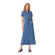 Sukienki - Wrangler Damski bezszwowy krótki rękaw, sukienka średniej długości, rozmiar XL (DE), Mid Stonewash, XS - miniaturka - grafika 1