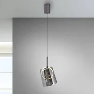 Lampy sufitowe - Paul Neuhaus Lampa wisząca LED Zula, dymny szary, Ø 15 cm, szkło - miniaturka - grafika 1