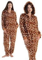 Piżamy damskie - Kombinezon Z Kapturem Pluszowy Piżama Damska M 38 Pajac Na Suwak Zimowy - miniaturka - grafika 1