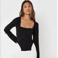 Odzież ciążowa - Missguided damski niebieski gorset ze ściągaczami asymetryczny top r.40 - miniaturka - grafika 1