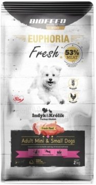 BIOFEED Euphoria Fresh Adult Mini & Small Indyk z królikiem - sucha karma dla psa - 2kg