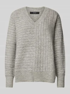 Sweter z dzianiny o kroju comfort fit z podwójnym wzorem w paski model ‘URANUS’ - Swetry damskie - miniaturka - grafika 1