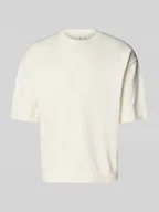Koszulki męskie - T-shirt z imitacji dzianiny z prążkowanymi wykończeniami - miniaturka - grafika 1