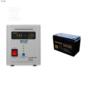 Volt Polska Zasilacz awaryjny SINUS PRO 800 E 12/230V (500/800W) + Akumulator AGM 12V 100 Ah - Zasilacze awaryjne UPS - miniaturka - grafika 1
