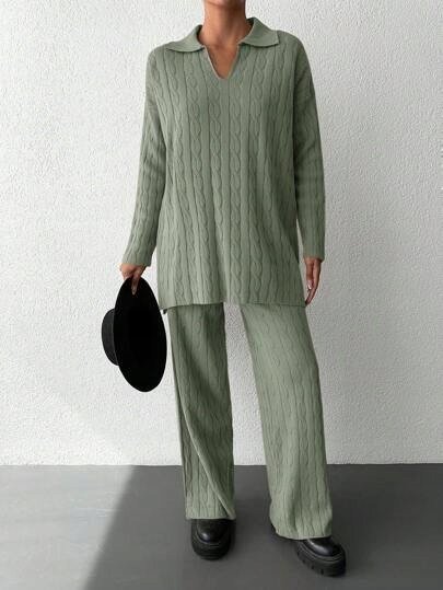 SHEIN KOMPLET DWUCZĘŚCIOWY ZIELONY DAMSKI L ŁŁJ