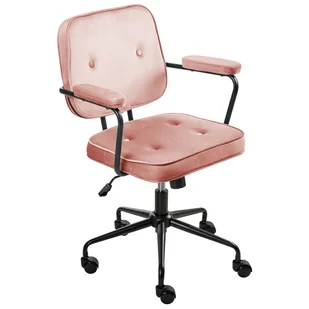 Fotel biurowy, krzesło biurowe Beliani Krzesło obrotowe PAWNEE Welur Różowy - Fotele i krzesła biurowe Fotel biurowy, krzesło biurowe Beliani Krzesło obrotowe PAWNEE Welur Różowy - Fotele i krzesła biurowe - miniaturka - grafika 1