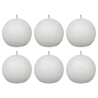Świece - Bolsius Rustykalne świece kule Shine, 6 szt., 76x71 mm, zgaszona biel - miniaturka - grafika 1