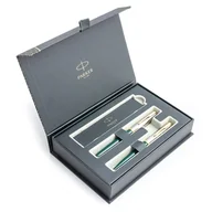 Zestawy piśmiennicze - Zestaw Pióro Wieczne + Długopis Parker 51 Deluxe zielony GT 2169074 + 2169076 - miniaturka - grafika 1