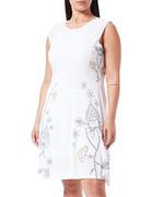 Sukienki - Desigual Sukienka damska 19SWVKXS1000XL, biała, S - miniaturka - grafika 1