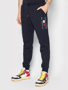 Tommy Hilfiger Spodnie dresowe Four Flags MW0MW20134 Granatowy Regular Fit - Spodnie sportowe męskie - miniaturka - grafika 1