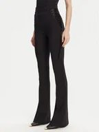 Spodnie damskie - Elisabetta Franchi Spodnie materiałowe PA-083-51E2 Czarny Regular Fit - miniaturka - grafika 1