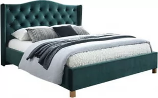 Signal Łóżko ASPEN VELVET zielone do eleganckiej sypialni ASPENV180ZD - Łóżka - miniaturka - grafika 1