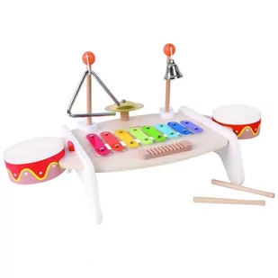Classic World Lumarko Zestaw Instrumenty Muzyczne Dla Dzieci Ksylofon Tarka Cymbałki Bębenki Talerz Pałeczki Trójkąt Dzwonek 9 El.! CW40529 Lek - Instrumenty muzyczne dla dzieci - miniaturka - grafika 1