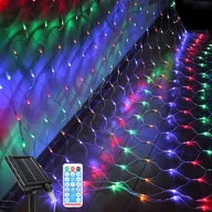 Oświetlenie świąteczne - Jopassy LED siatka świetlna 3x2M kolorowe lampki choinkowe kurtyna świetlna dekoracja wewnętrzna dekoracja zewnętrzna 8 trybów IP44 - miniaturka - grafika 1