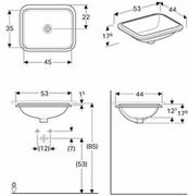 Umywalki - Koło Laufen Kartell Umywalka wisząca 46x28x12 cm z otworem na baterię biała H8153350001111 H1084 - miniaturka - grafika 1