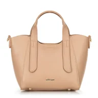 Torebki damskie - Damski kuferek z wyjmowaną saszetką mały beżowy - miniaturka - grafika 1