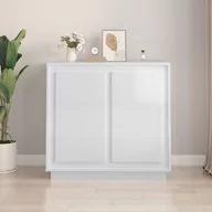 Szafki do salonu - Szafka, biała z połyskiem, 80x34x75 cm, materiał drewnopochodny Lumarko! - miniaturka - grafika 1