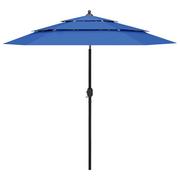 Parasole ogrodowe - vidaXL 3-poziomowy parasol na aluminiowym słupku, lazurowy, 2,5 m vidaXL - miniaturka - grafika 1