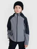 Kurtki i kamizelki sportowe męskie - 4F Kurtka trekkingowa membrana 5000 chłopięca - szara 122 (6-7 lat) - miniaturka - grafika 1
