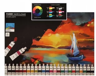 Zestaw Farby AKRYLOWE 24 kolory 18 ml KAYET - Farby i media malarskie Zestaw Farby AKRYLOWE 24 kolory 18 ml KAYET - Farby i media malarskie - miniaturka - grafika 1