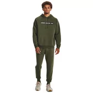 Spodnie sportowe męskie - Męskie spodnie dresowe Under Armour UA Rival Fleece Joggers - khaki - UNDER ARMOUR - miniaturka - grafika 1