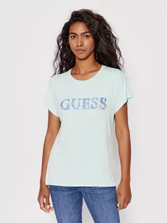 Koszulki i topy damskie - Guess T-Shirt W2GI03 K68D0 Zielony Regular Fit - grafika 1